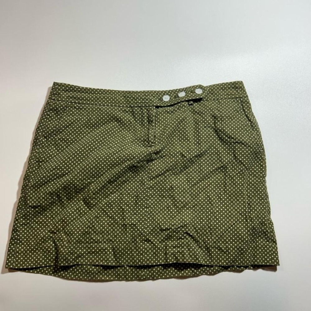 J.Crew Polka Dot Mini Skirt Womens Size 10 Olive Green